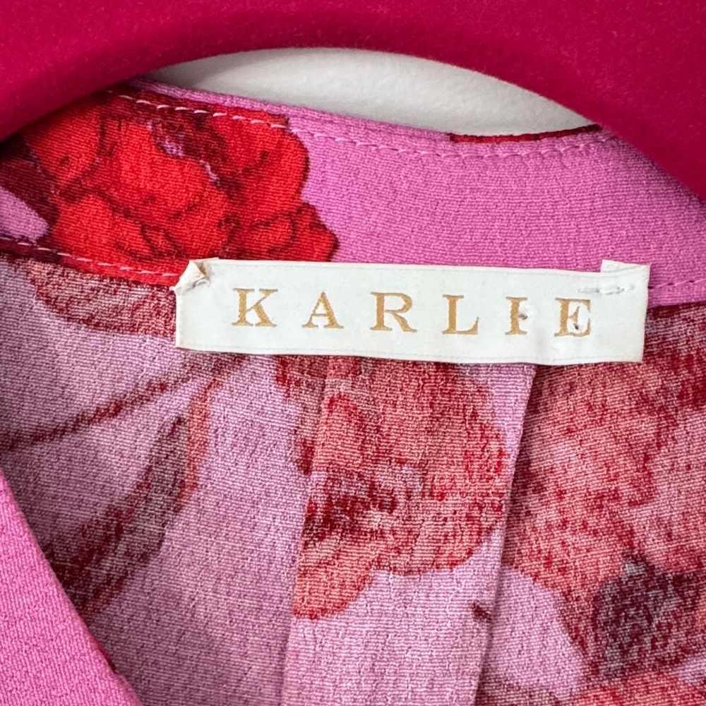 Karlie Red and Pink Long Sleeve Dress - Picture 2 of 4